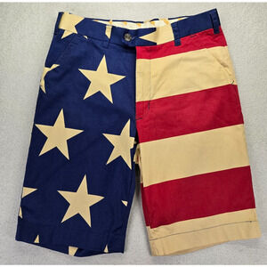 Loudmouth Golf Mens Shorts 32 Old Glory Stars Stripes Flag USA 11" Inseam Daly
